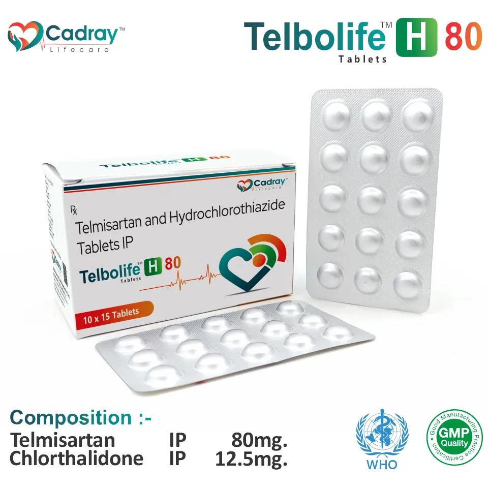 Telmisartan 80mg + Hydrochlorothiazide 12.5mg Tablet | Antihypertensive Therapy | Best Price for PCD Pharma Franchise